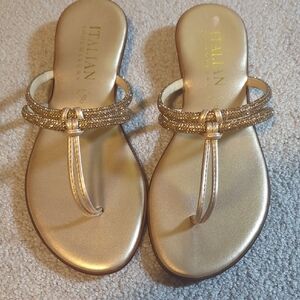 Italian Shoemakers Gold Strappy Sandals
